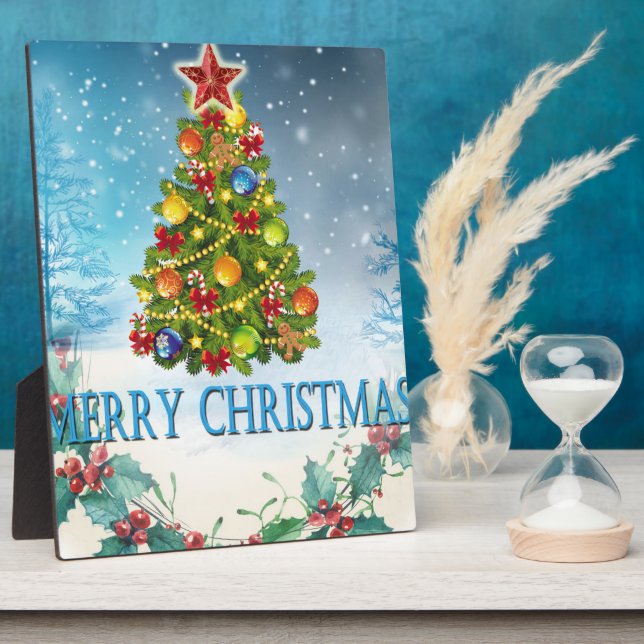 Frohe Weihnachtskarte Fotoplatte (Seite)