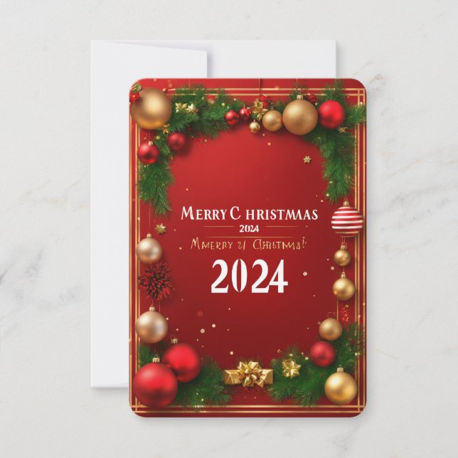 "Frohe Weihnachtskarte: "Frohe Weihnachten 2024!" Dankeskarte (Vorderseite)