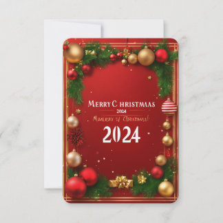 "Frohe Weihnachtskarte: "Frohe Weihnachten 2024!" Dankeskarte