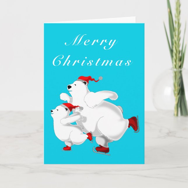 Frohe Weihnachtskarte glückliche Familienbären Karte (Vorderseite)