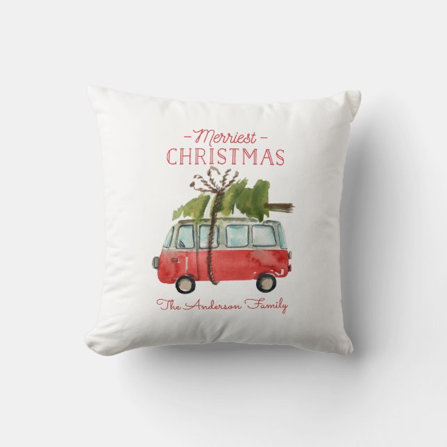 Frohe Weihnachtskarte Kissen (Vorderseite)