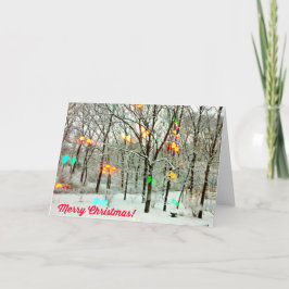 Frohe Weihnachtskarte mit Snowy Scene Feiertagskarte