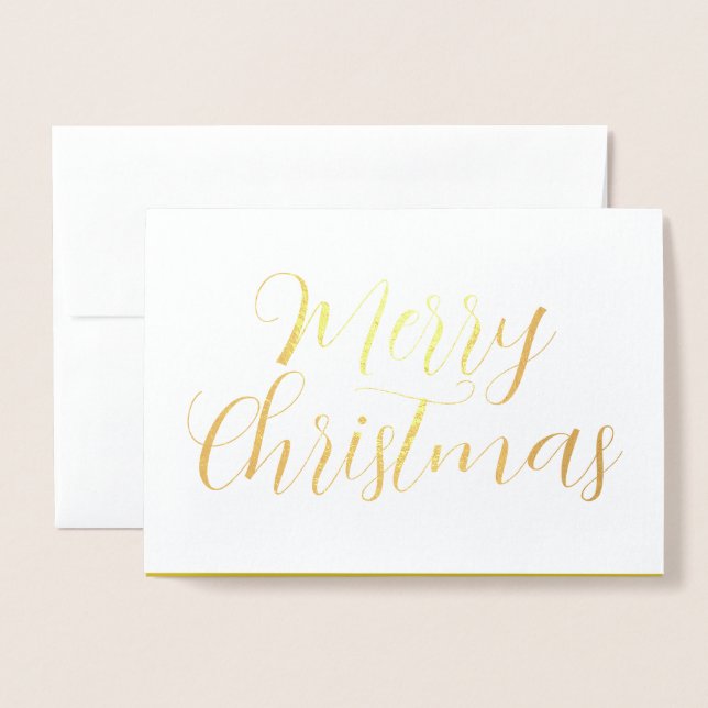 Frohe Weihnachtskarte, moderne kalligraphische Chi Folienkarte (Vorderseite mit Umschlag)