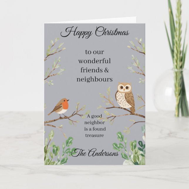 Frohe Weihnachtskarte Nachbarn und Freunde Karte (Vorderseite)