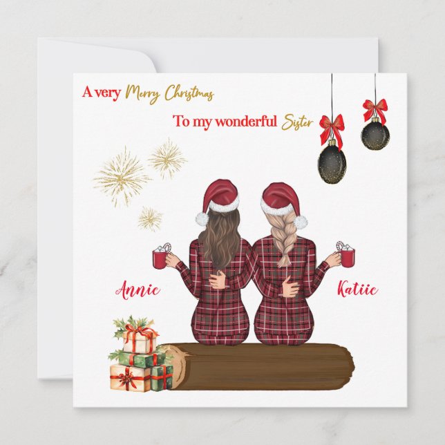 Frohe Weihnachtskarte Personalisierten Weihnachten Einladung (Vorderseite)