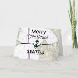 Frohe Weihnachtskarte - Seattle Feiertagskarte