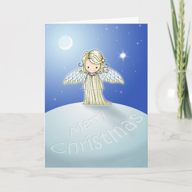 Frohe Weihnachtskarte Sweet Angel Feiertagskarte (Vorderseite)