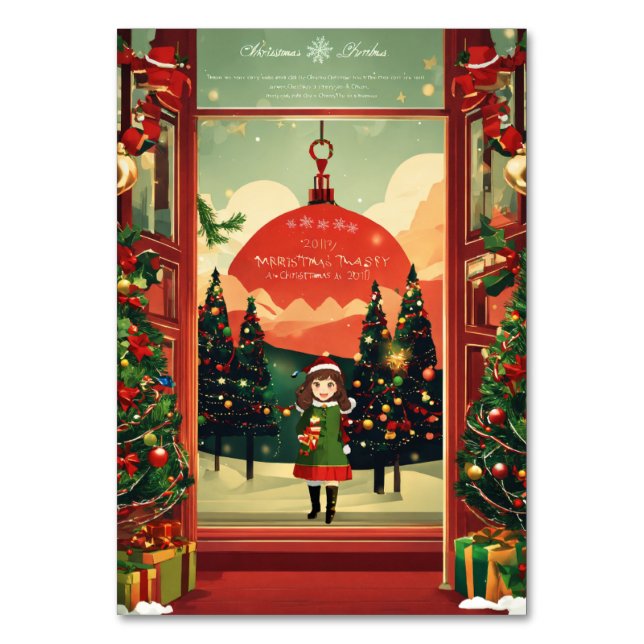 Frohe Weihnachtskarte Tischnummer (Rückseite)