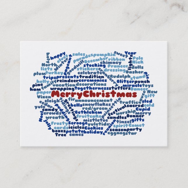 Frohe Weihnachtskarte Visitenkarte (Vorderseite)