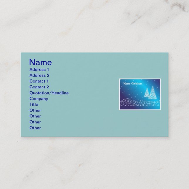 Frohe Weihnachtskarte Visitenkarte (Vorderseite)