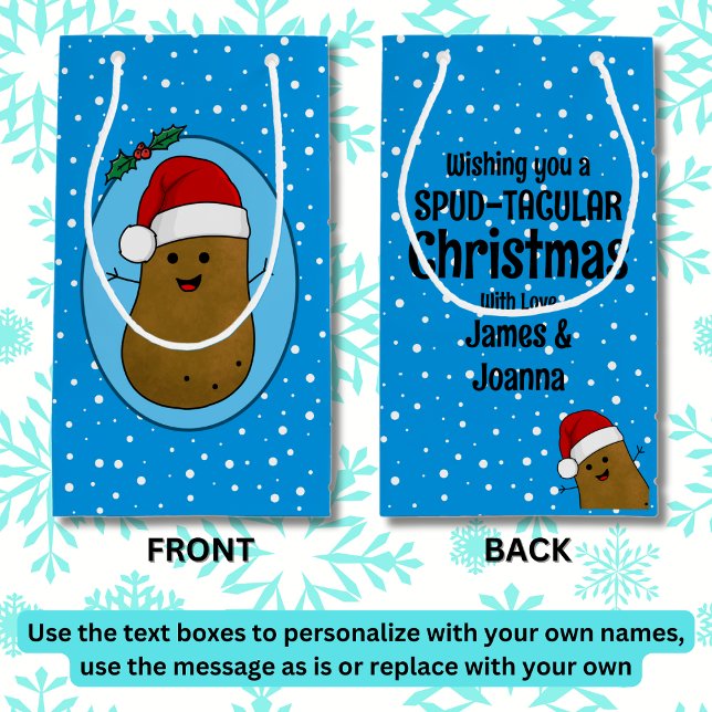 Frohe WeihnachtsKartoffel Personalisiert Kleine Geschenktüte (Von Creator hochgeladen)