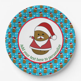 Frohe WeihnachtsKartoffeln tragen eine Weihnachtsm Pappteller