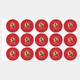 Frohe Weihnachtskat Etiketten