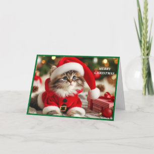 Frohe Weihnachtskat Feiertagskarte