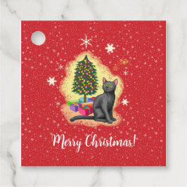 Frohe Weihnachtskat Geschenkanhänger