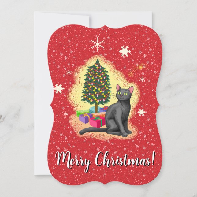 Frohe Weihnachtskat Karte (Vorderseite)