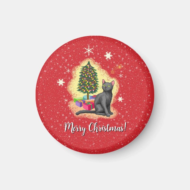 Frohe Weihnachtskat Magnet (Vorne)