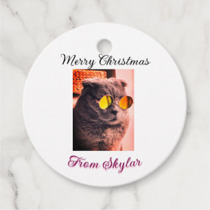Frohe Weihnachtskatze Haustier Liebe Foto Geschenkanhänger