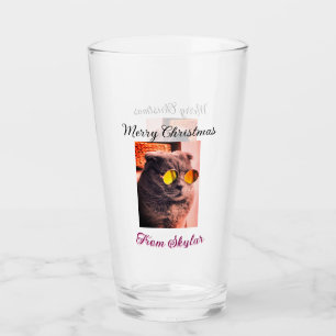 Frohe Weihnachtskatze Haustier Liebe Foto Glas