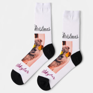 Frohe Weihnachtskatze Haustier Liebe Foto Socken