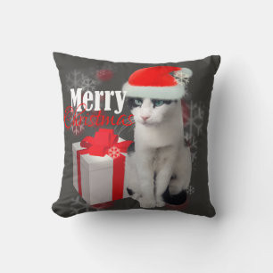 Frohe Weihnachtskatze und -pack Kissen