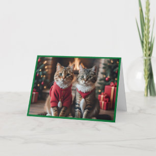 Frohe Weihnachtskatzen Feiertagskarte
