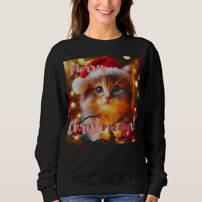Frohe Weihnachtskatzen! Katze  Sweatshirt (Vorderseite)