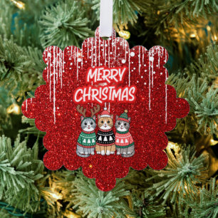 Frohe Weihnachtskatzen Ornament Karte