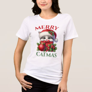 Frohe Weihnachtskatzen Weihnachtsfest Tri-Blend Shirt