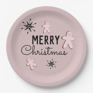 Frohe Weihnachtskekse Gingerbread Pappteller