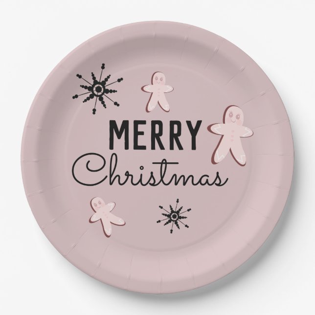 Frohe Weihnachtskekse Gingerbread Pappteller (Vorderseite)