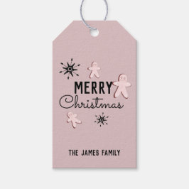 Frohe Weihnachtskekse Lebkuchen Pink Geschenkanhänger