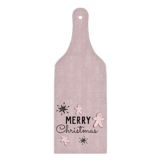 Frohe Weihnachtskekse Lebkuchen Pink Schneidebrett (Vorderseite)