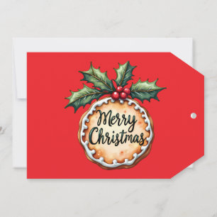 Frohe Weihnachtskekse mit Holly Berries Karte
