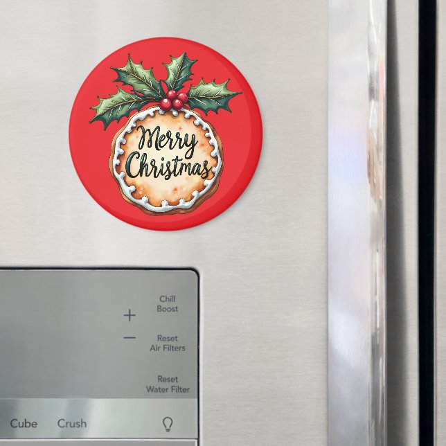 Frohe Weihnachtskekse mit Holly Berries Magnet (In Situ (Kühlschrank))