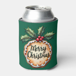 Frohe Weihnachtskekse mit Stechpalmenbeeren Grün Dosenkühler