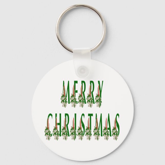 Frohe Weihnachtskerze Schriftart Schlüsselanhänger (Vorderseite)
