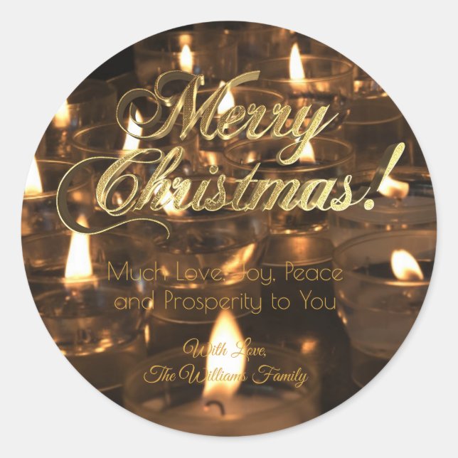 Frohe Weihnachtskerzen Candlelight Romantik Runder Aufkleber (Vorderseite)