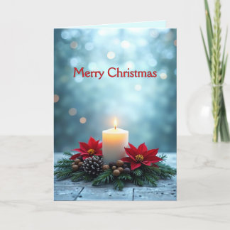 Frohe Weihnachtskerzennotizkarte Feiertagskarte