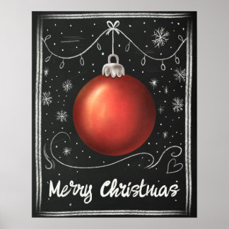 Frohe Weihnachtskhalkboard individuell anpassbar f Poster