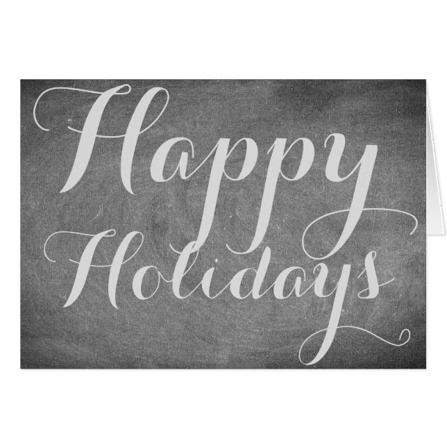 Frohe Weihnachtskhalkboard Typografie Schwarz-weiß (Vorderseite (Horizontal))