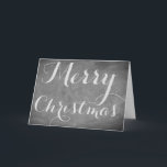 Frohe Weihnachtskhalkboard Typografie Schwarz-weiß Feiertagskarte<br><div class="desc">Frohe Weihnachtskhalkboard Blackboard Look Elegante Handschrift Typografie Gray Schwarz-weiß Holiday Season Grußkarte,  können Sie Text und Ihren Namen hinzufügen</div>