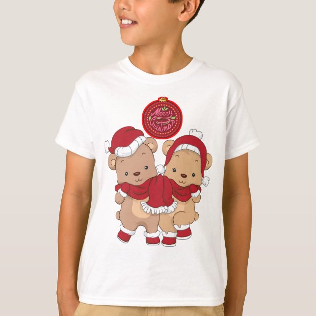 Frohe Weihnachtskids Basic T - Shirt (Vorderseite)