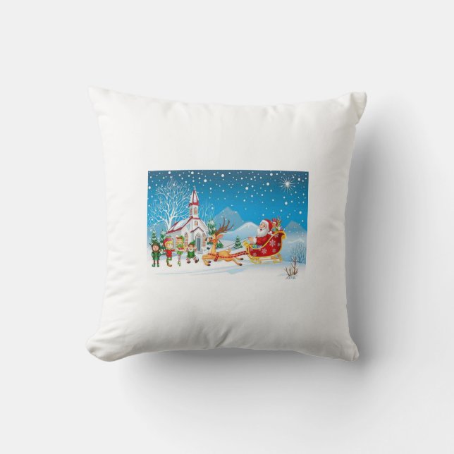 Frohe Weihnachtskissen Kissen (Vorderseite)