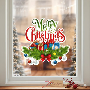 Frohe Weihnachtsklammer Fensteraufkleber
