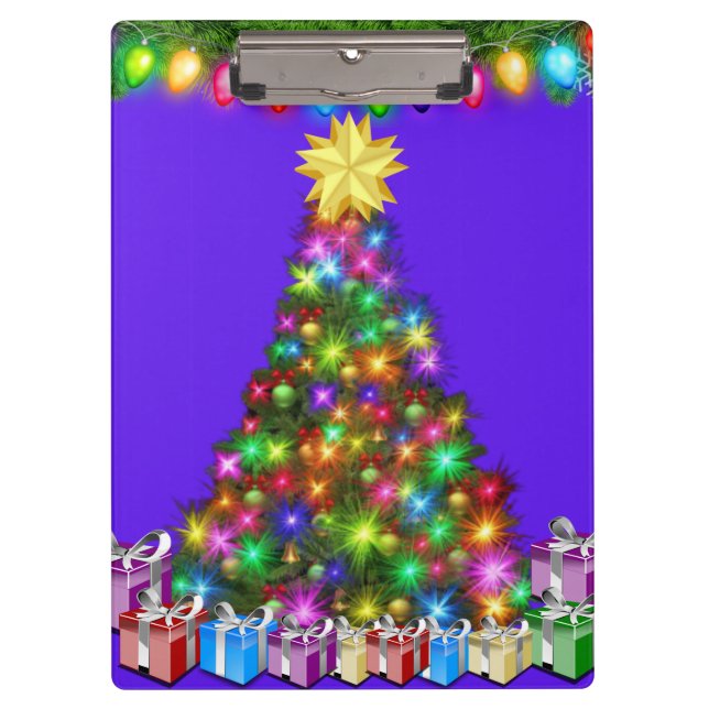 Frohe Weihnachtsklammer Klemmbrett (Vorderseite)