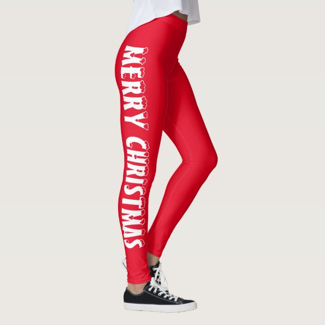 Frohe Weihnachtsklassik rot Leggings (Rechts)