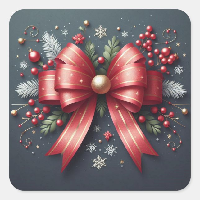 Frohe Weihnachtskleber Quadratischer Aufkleber (Vorderseite)