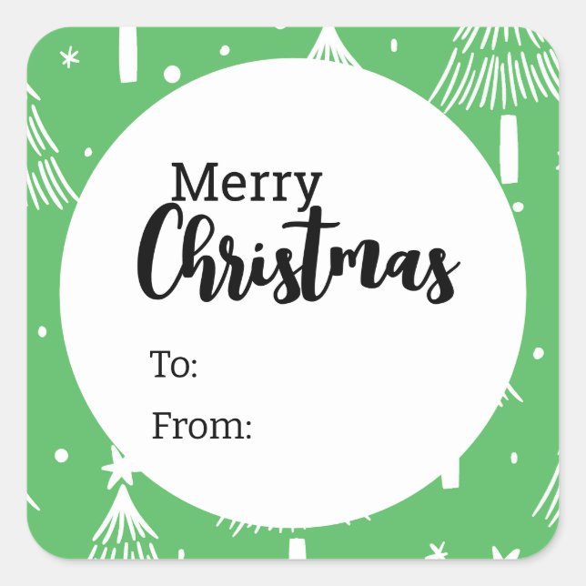 Frohe Weihnachtskleber Quadratischer Aufkleber (Vorderseite)
