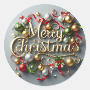 Frohe Weihnachtskleber Runder Aufkleber